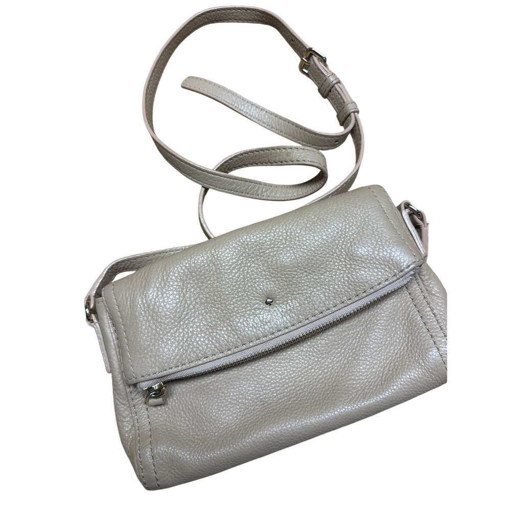 Kate Spade Mini Carson Cobble Hill Taupe Pebble Leather Crossbody Bag